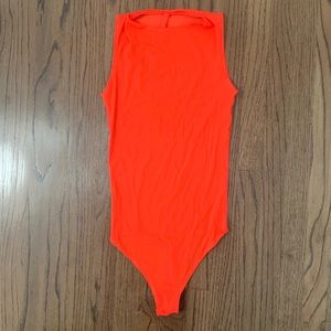 Skims sheer orange bodysuit size small